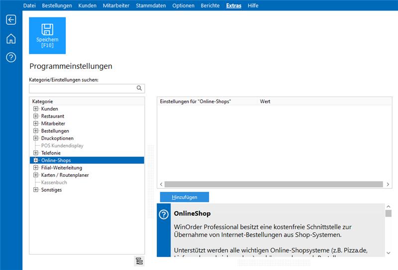 WinOrder Dashboard Settings